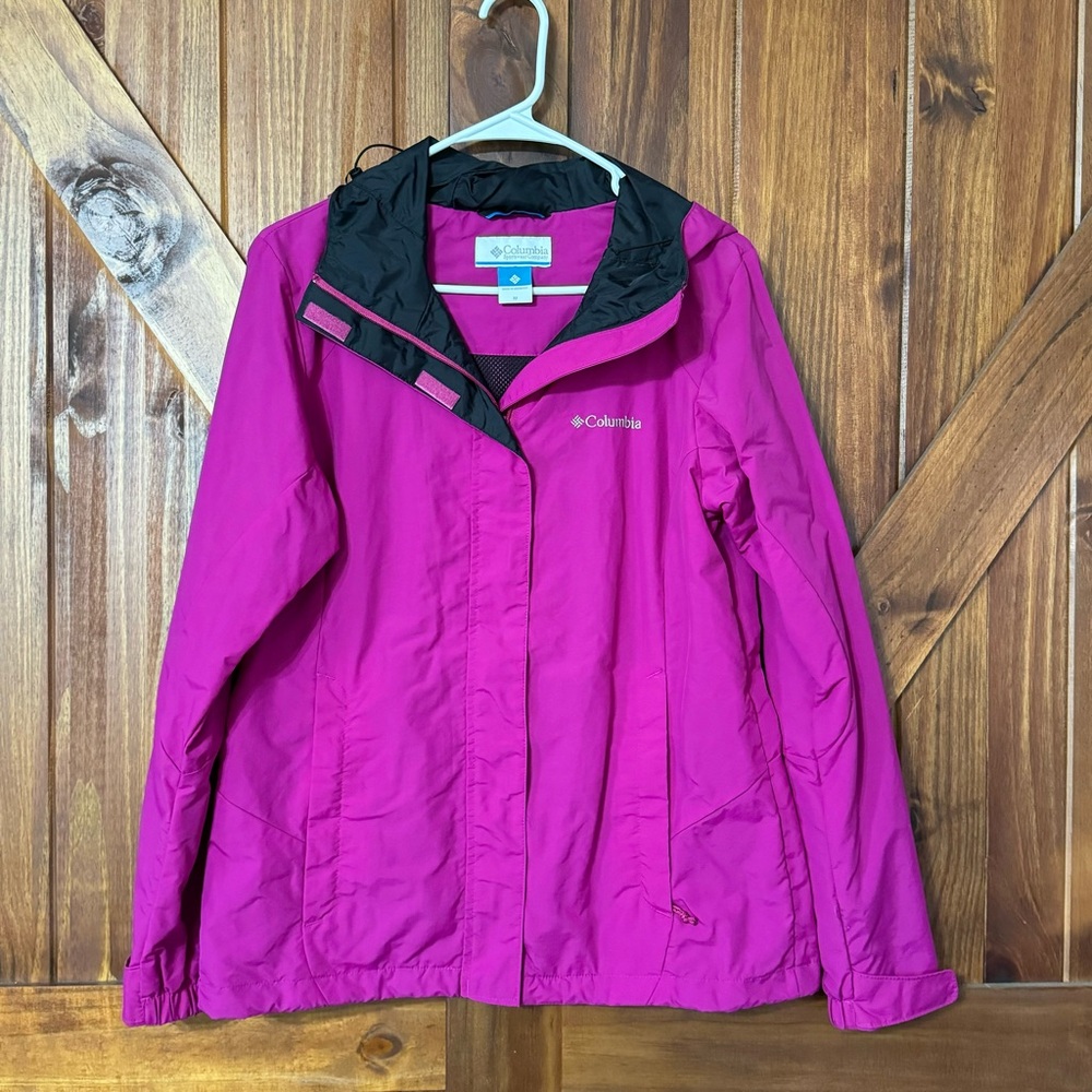 Columbia Sportswear Company Women Purple Waterproof Hooded Raincoat Medium